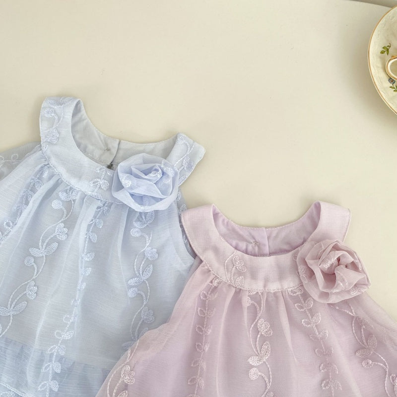 【BABY&KID】夏新作刺繍チュールセットアップSK106505