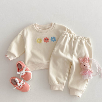 【BABY&KID】花刺繡可愛いセットアップSK032805