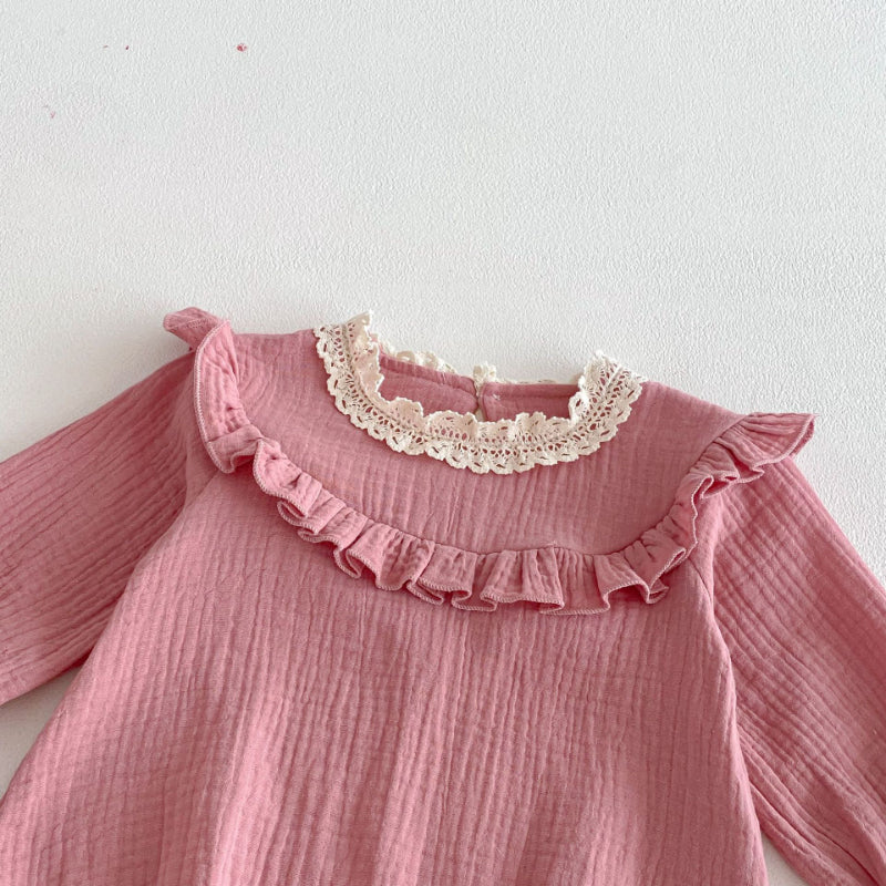 【BABY】シボ生地フリル襟ロンパースSK103621