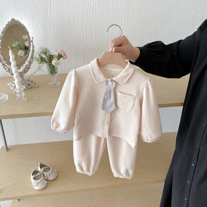 【BABY&KID】ネクタイ付き無地セットアップSK102421