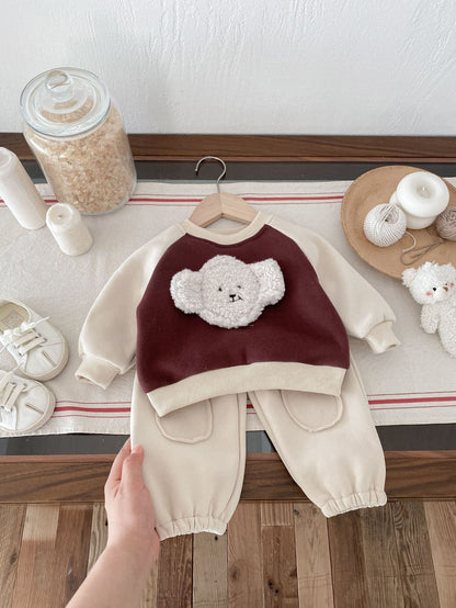 【BABY&KID】クマ柄カジュアルセットアップSK022402