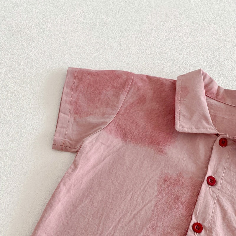 【BABY】夏新作ピンクシャツ＆ショートパンツSK104616