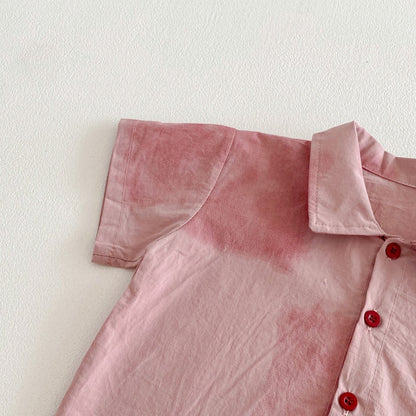 【BABY】夏新作ピンクシャツ＆ショートパンツSK104616