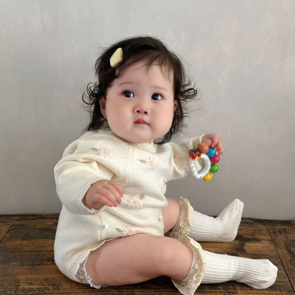 【BABY】ピンク花刺繍ロンパースSK100201