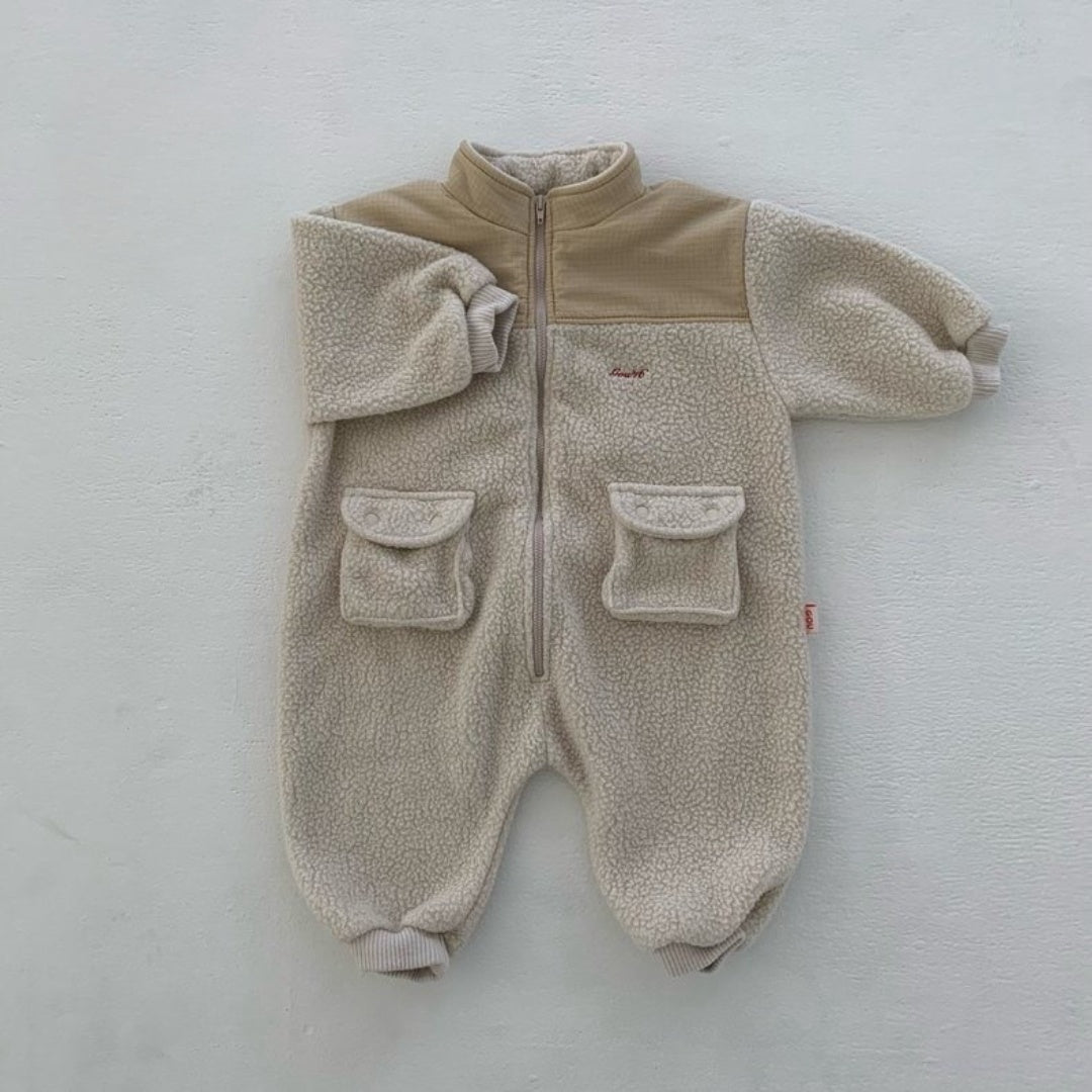 【BABY】韓国風 もこもこカラーバリロンパースSK021605