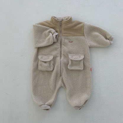【BABY】韓国風 もこもこカラーバリロンパースSK021605
