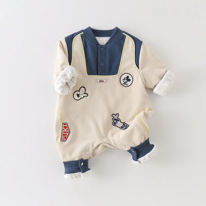 【BABY】可愛いアップリケカバーオールSK104207