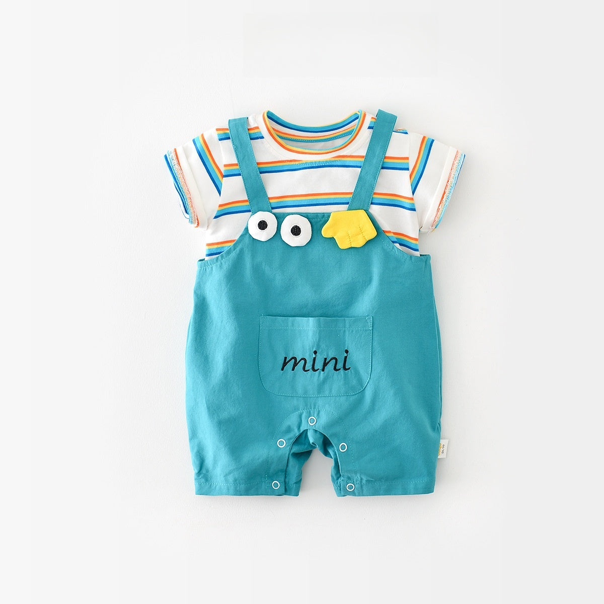 【BABY】夏新作 MINIレインボーストライプ半袖ジャンプスーツSK070813