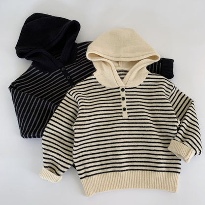 【BABY&KID】ストライプ柄ニットパーカSK100510