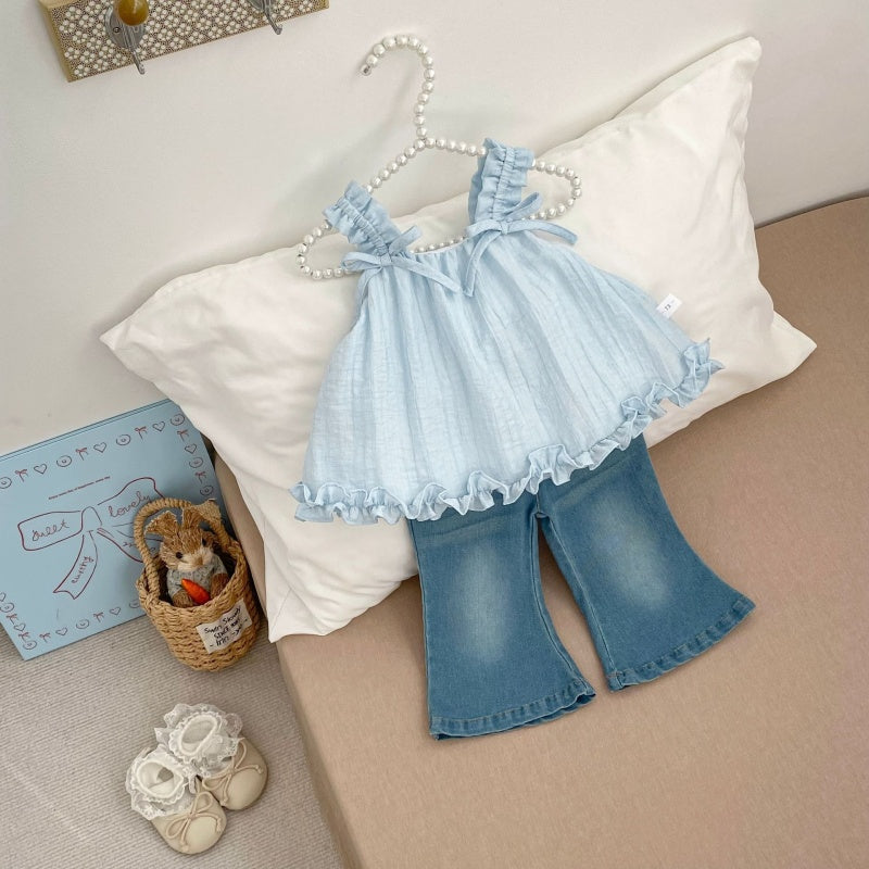 【BABY&KID】夏新作スウィート蝶結びキャミブラウスSK105513