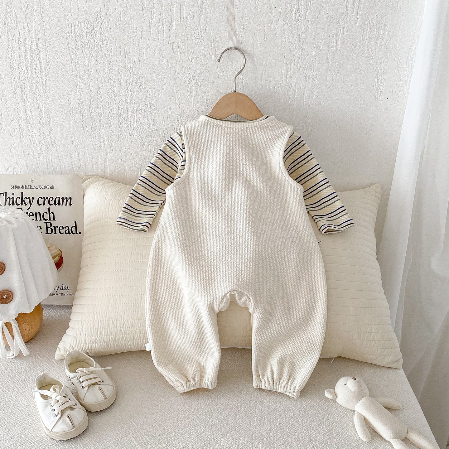 【BABY】チーズロンパース&ボーダーTシャツSK100415