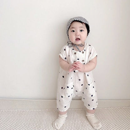 【BABY】夏新作 ドット柄、無地ロンパースSK072019