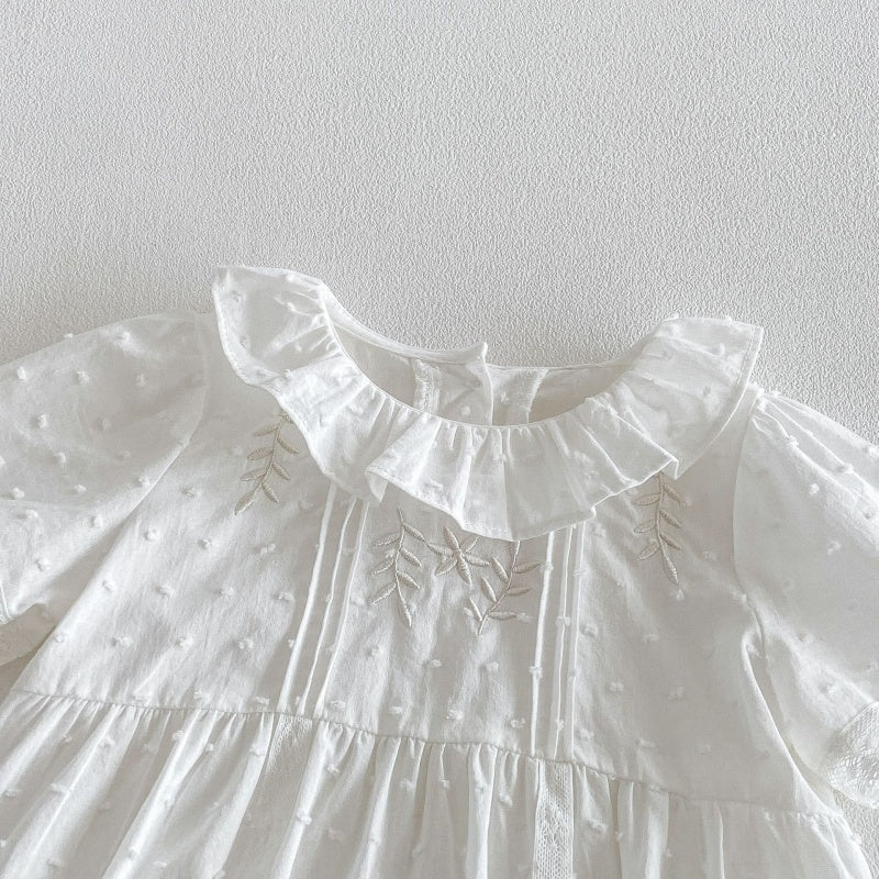 【BABY】夏新作 ラウンドネック刺繍ロンパースSK104909