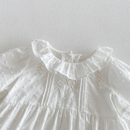 【BABY】夏新作 ラウンドネック刺繍ロンパースSK104909