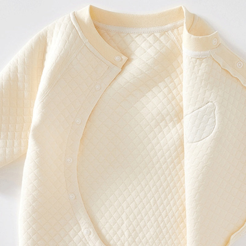 【BABY】冬新作北欧風チェックくま前開きあったかカバーオールSK102622