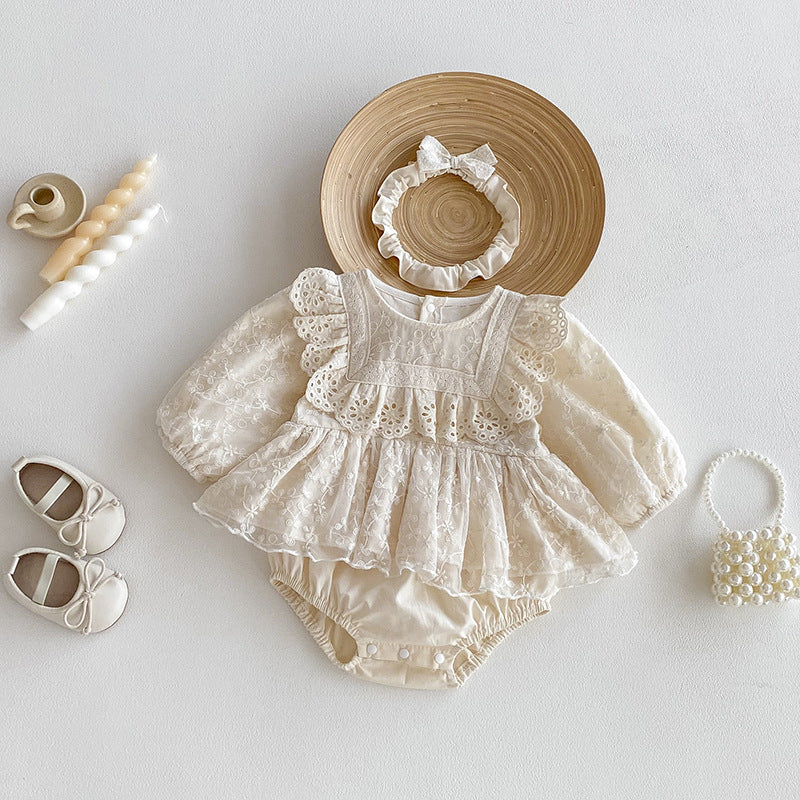 【BABY】レース刺繍プリンセスロンパースSK101102