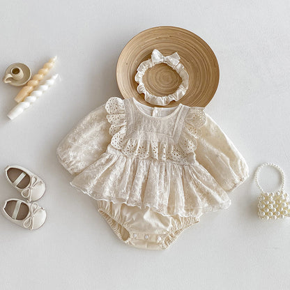 【BABY】レース刺繍プリンセスロンパースSK101102