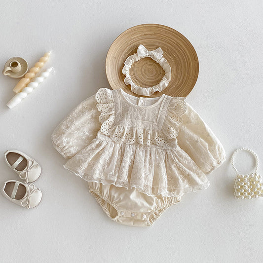 【BABY】レース刺繍プリンセスロンパースSK101102