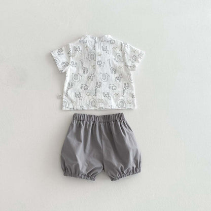【BABY】夏新作 キリン柄プリンスセットアップSK062721