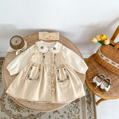 【BABY&KID】花柄刺繍ワンピース/刺繍ブラウスSK011030