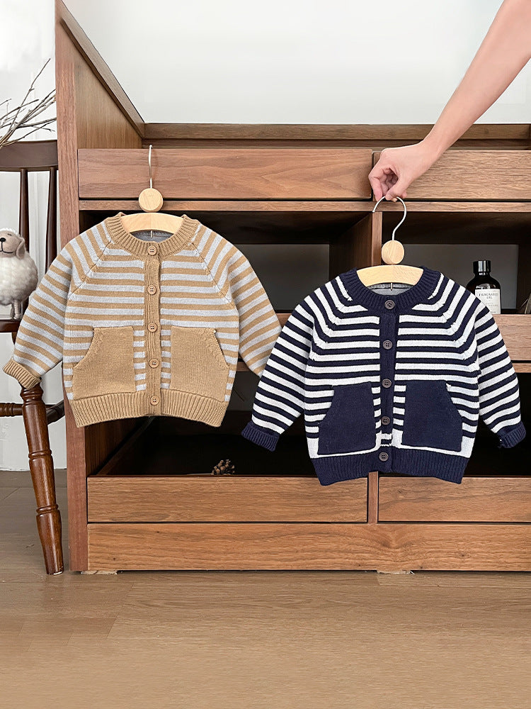 【BABY&KID】オシャレボーダーカーディガンSK022205