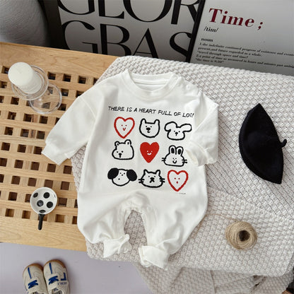 【BABY】ハート柄カバーオールSK104110