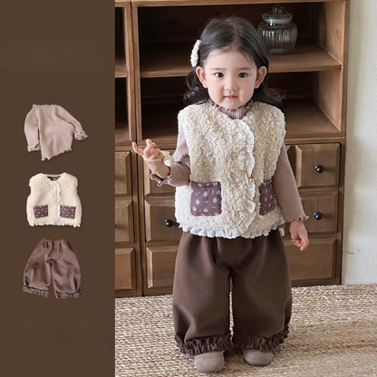 【BABY&KID】冬新作小花柄レースボアベストSK103135