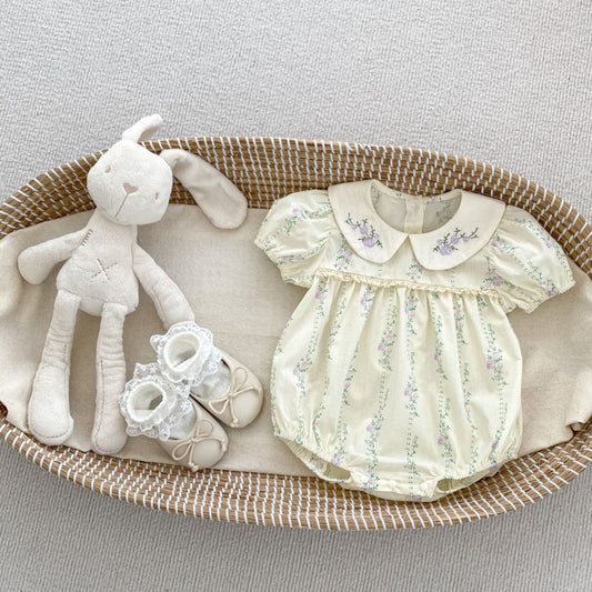 【BABY】夏新作 刺しゅう入り 丸えりロンパースSKO70708