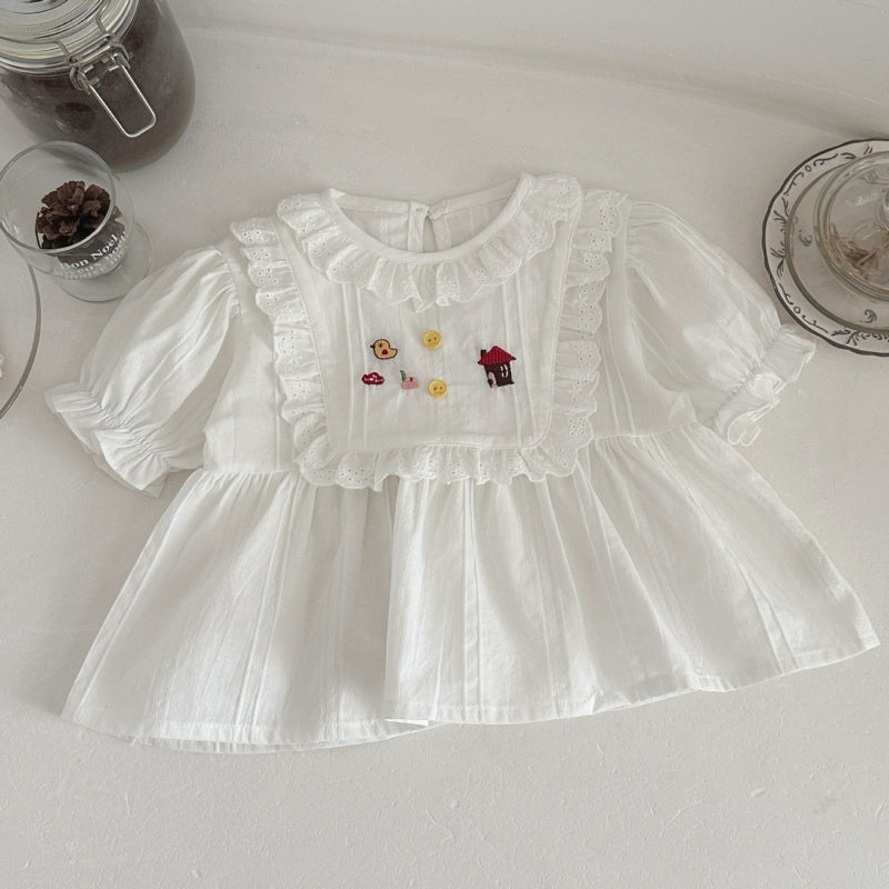 【BABY】夏新作ひよこハウス刺繍セットアップSK106006
