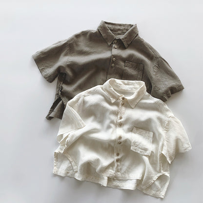 【BABY&KID】夏新作 薄手ポケット付きシャツSK080823