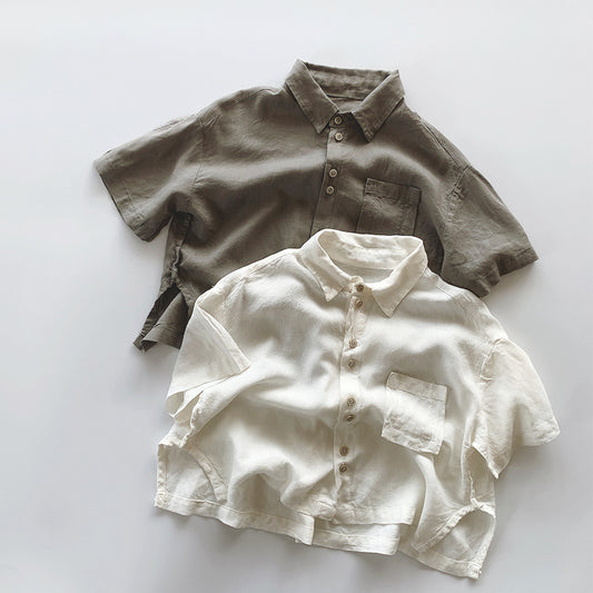 【BABY&KID】夏新作 薄手ポケット付きシャツSK080823