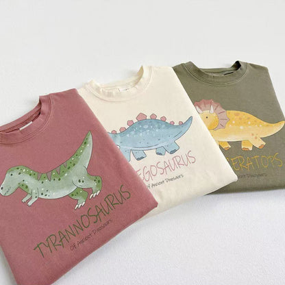 【BABY&KID】夏新作 恐竜プリントクルーネックTシャツSK090805