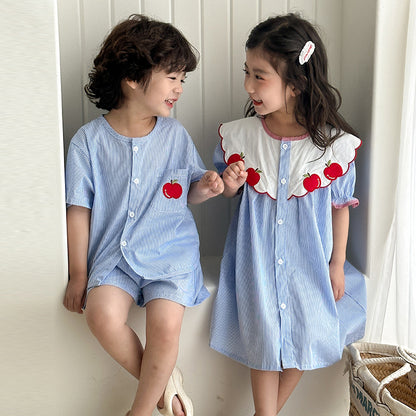 【BABY＆KID】夏新作 りんご柄セットアップ、ワンピースSK063015