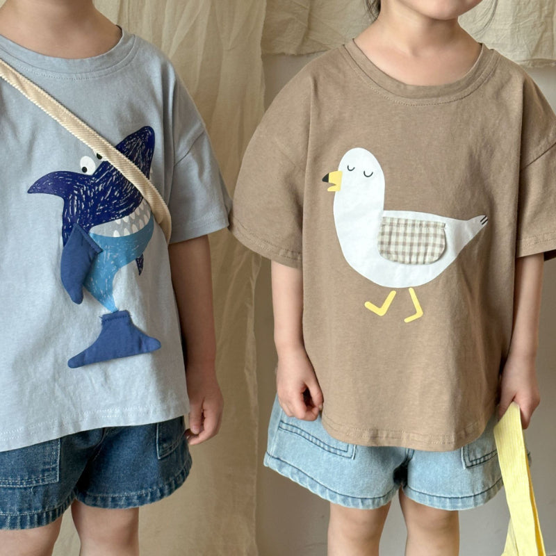 【BABY＆KID】夏新作 アニマルプリント半袖TシャツSK063032