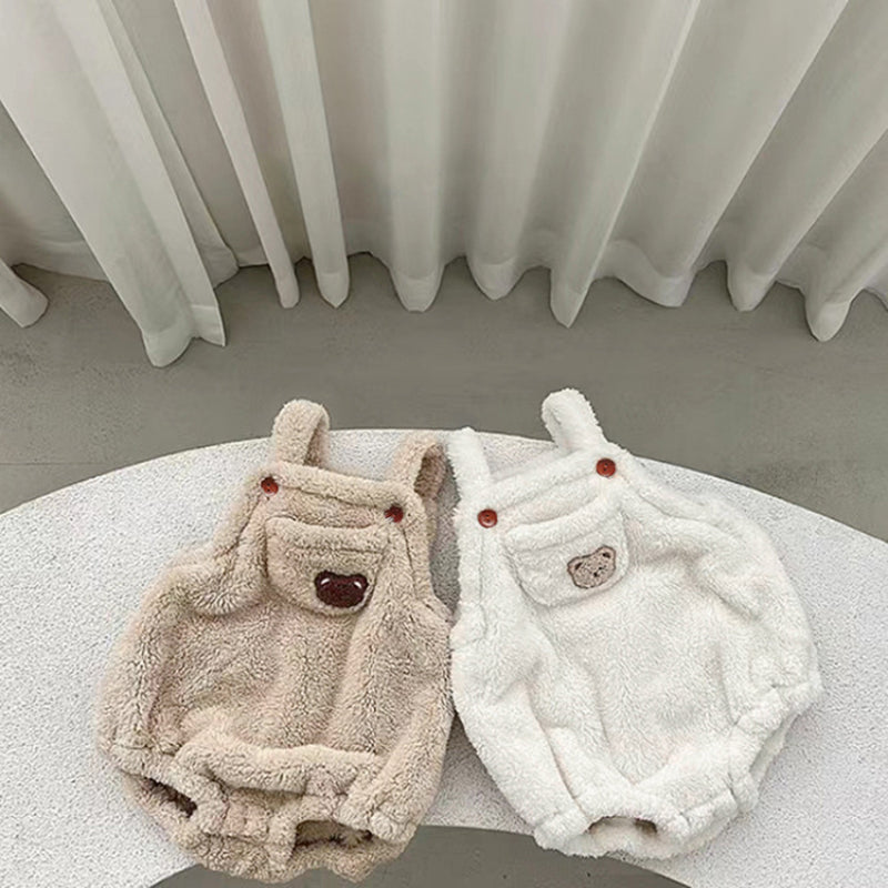 【BABY】くまボアサロペットロンパースSK101523