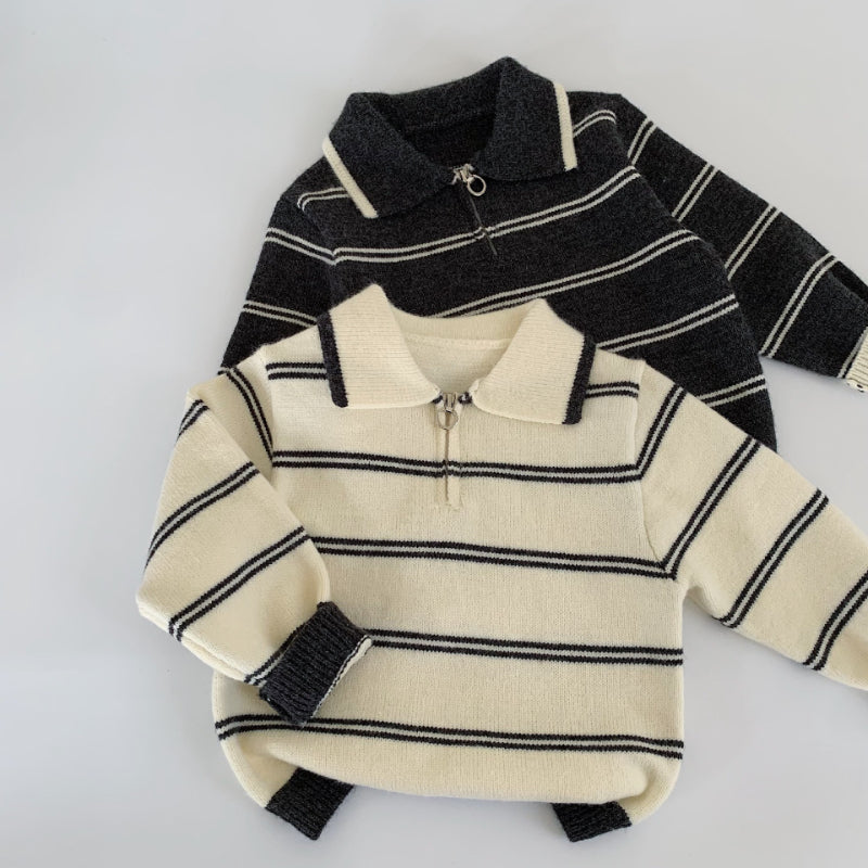 【BABY&KID】ストライプジップニットセーターSK100531
