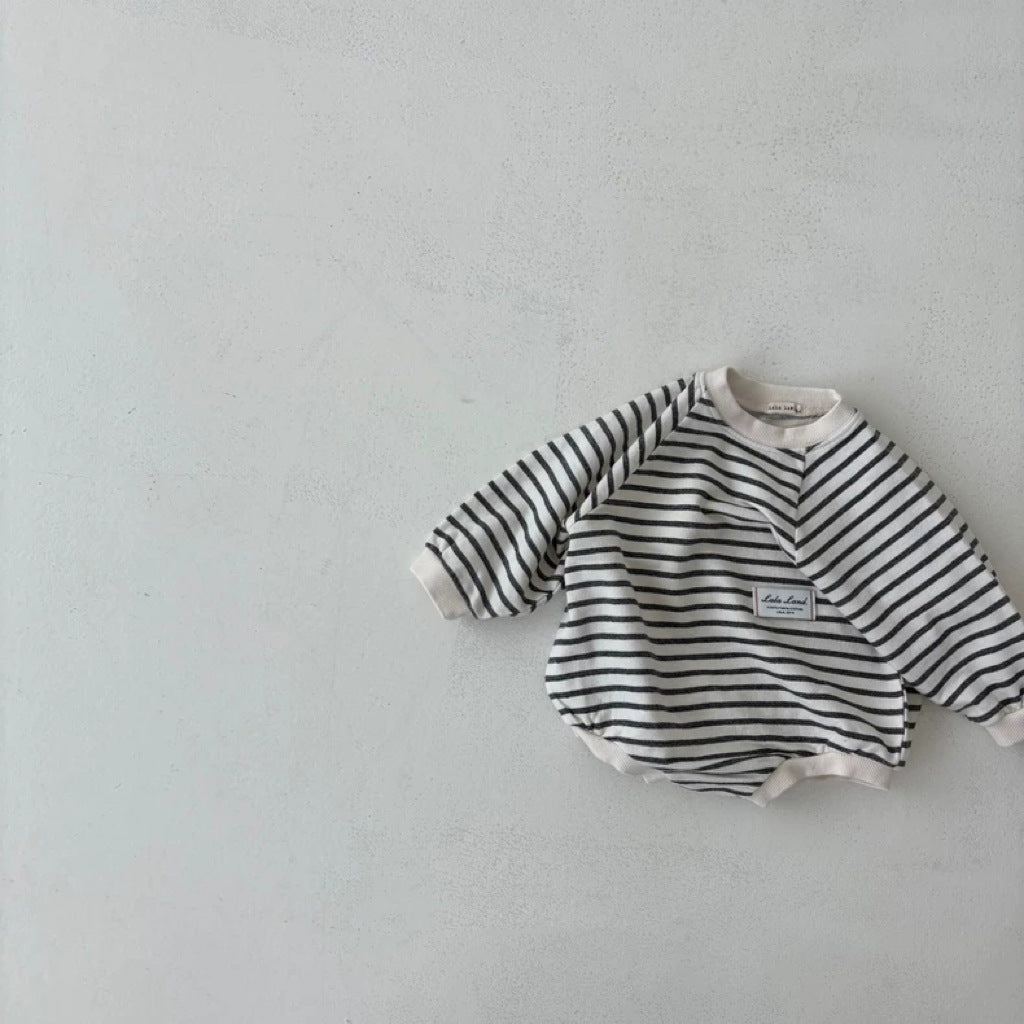 【BABY】ボーダー丸首ロンパースSK102630