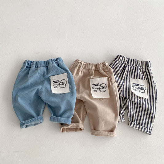 【BABY&KID】ワッペンカジュアルパンツSK100315