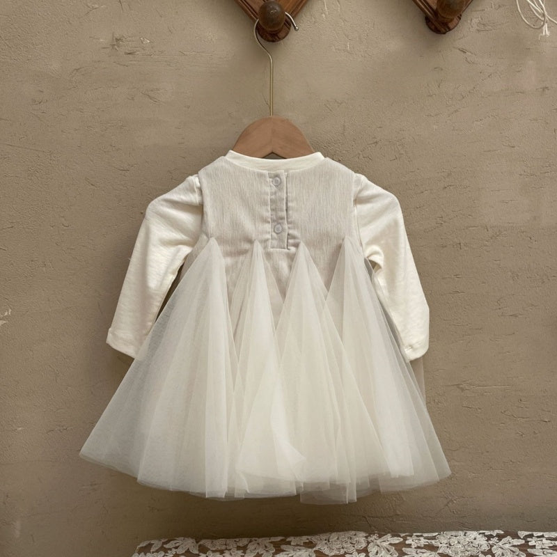 【BABY】ふんわりチュールワンピース、コットン長袖トップスSK107415
