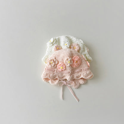 【HAT】透かし編み花柄ニット帽子SK101605