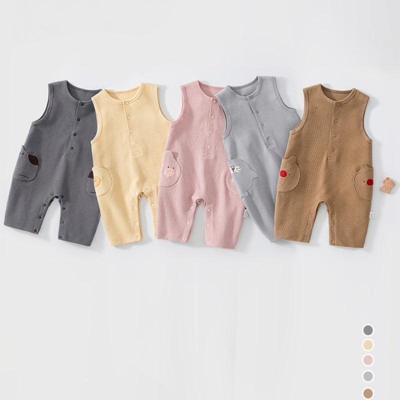 【BABY】カートゥーンポケットワッフルカバーオールSK107527