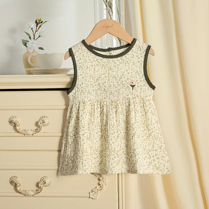 【BABY&KID】夏新作 ノースリーブ花柄ワンピースSK081529
