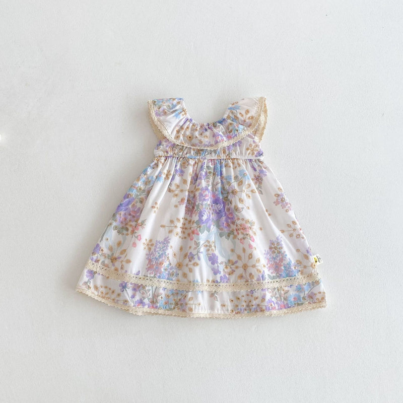 【BABY&KID】夏新作 クルーネック小花柄ワンピースSK082615
