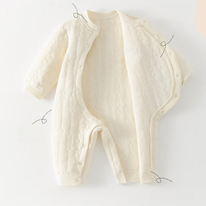 【BABY】冬新作北欧風くまワッペン裏起毛カバーオールSK102627