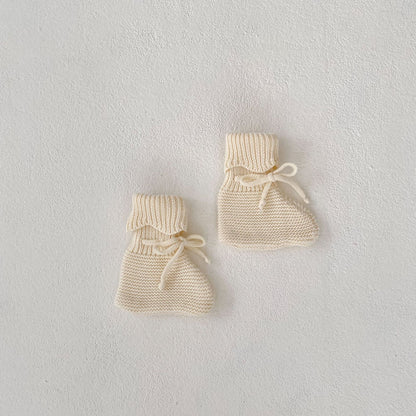 【BABY】フラワーニットカーディガン、パンツ、帽子、SocksSK030604