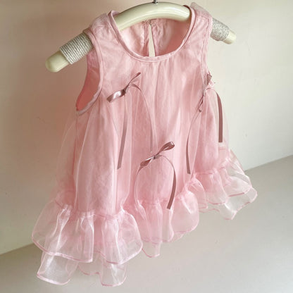 【BABY】夏新作蝶結びチュールワンピースSK105712