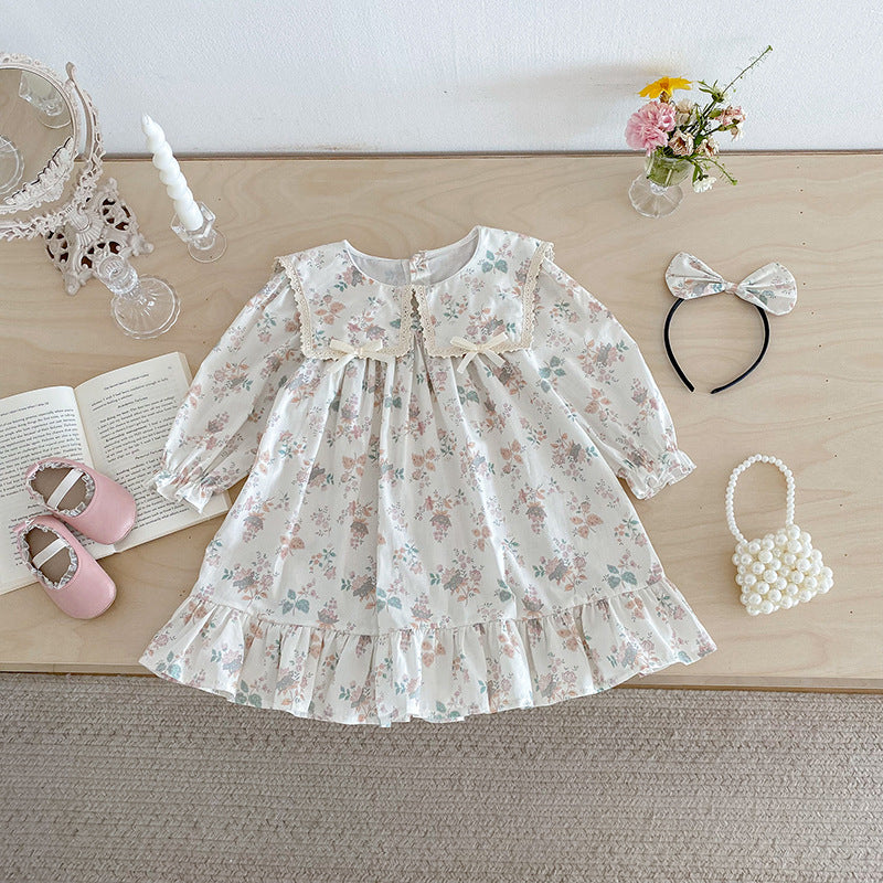 【姉妹服】花柄プリンセス襟ロンパース、ワンピースSK101107
