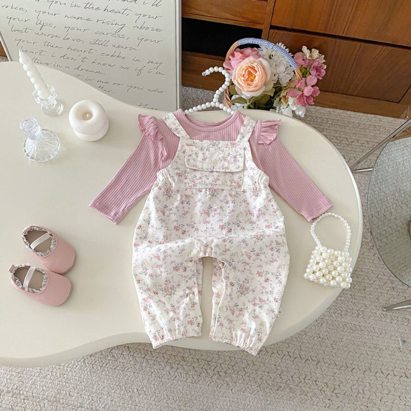 【BABY】花柄ポケットサロペット、トップスSK092532
