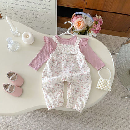 【BABY】花柄ポケットサロペット、トップスSK092532