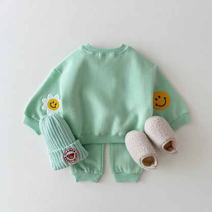 【BABY&KID】可愛い笑顔花柄セットアップSK030301